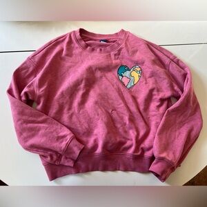 Old Navy Pink Sweatshirt with heart graphic